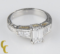 1.65 Carato Taglio Smeraldo Diamante Platino Fidanzamento Misura Anello 5.25 GIA - £7,201.37 GBP