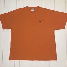 Vintage Nike Orange Tshirt With Black Swoosh Cotton USA - £15.66 GBP
