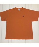 Vintage Nike Orange Tshirt With Black Swoosh Cotton USA - £15.96 GBP