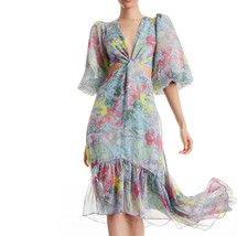 Alice + Olivia katia twist-front floral cutout high low dress size 4 - $352.44