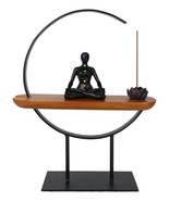 Zen Crescent Rainbow 7 Chakra Zones Black Yoga Avatar With Lotus Incense... - £36.44 GBP