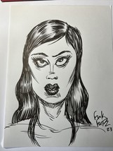 Sexy Goth Girl Addams Family Horror Original Art Drawing By Frank Forte - £29.96 GBP