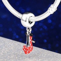 925 Sterling Silver Disney Park Minnie Mouse Shoe Dangle Charm With Enamel Charm - £14.06 GBP