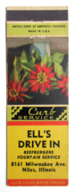 Ell&#39;s Drive In - Niles, Illinois Restaurant 20 Strike Matchbook Cover Matchcover - £1.37 GBP
