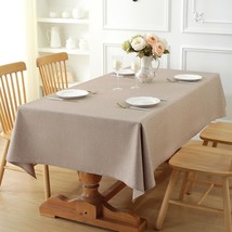 Rectangle Tablecloth Linen Waterproof Textured Table Cloth Washable Wrin... - £28.11 GBP