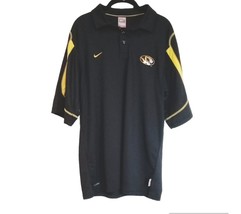 Missouri Mizzou Tigers Nike FitDry Polo Shirt L Men&#39;s Black Poly Team Large - £17.36 GBP