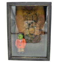 Halloween Handmade Shadow Box 7.5 x 5.5 x 3 in Black Frankenstein - £15.00 GBP