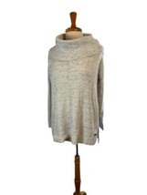 Women&#39;s Calvin Klein Cowl Neck Gray Sweater Long Sleeve w Slit Size M - £9.27 GBP