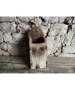 Old Antique Primitive Wooden Wood Cutlery Box Wall Shelf Rack Farmhouse ... - $1,662.78 MXN