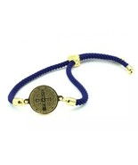 Saint St Benedict Bracelet Adjustable blue Cord Medal Pulsera Azul de Sa... - $20.20 CAD