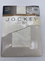 Jockey Fish Net Women&#39;s Medium White Tall Control Top Sandalfoot Stockings NEW - £13.61 GBP