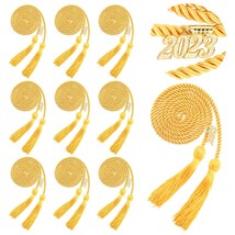 10 Pieces Graduation Cords Gold Graduation Tassel Honor Cords And 2023 Y... - £26.57 GBP