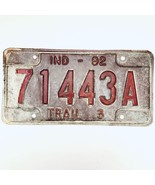 1992 United States Indiana Bartholomew County Trailer License Plate 71443A - $229.01 MXN