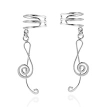 My Melody Treble Clef Music Note .925 Sterling Silver Ear Cuff - $18.17