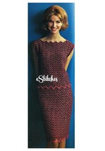 1960s Chevron Dress, Sleeveless Shell and Skirt - Knit pattern (PDF 6566) - £2.96 GBP