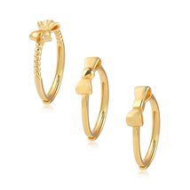 3PCS/Set Fashion Girls Gift Women Niche Design Heart Ring Bow Open Ring Adjustab - £9.66 GBP