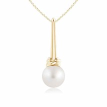 ANGARA Solitaire South Sea Pearl Knot Pendant in 14K Solid Gold - £323.01 GBP