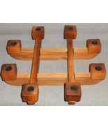 Interlocking 4 pc TEAK WOOD CANDLEHOLDER - Eight Candle Capacity MID CEN... - $748.09 MXN