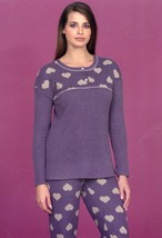 Pyjamas Séraphin Avec Boutons De Femme Manches Longues Jacquard Linclalor - £28.62 GBP