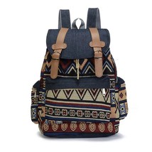 CPDD Women Canvas Vintinge Backpack Ethnic Backpack Bohemian Backpa Schoolbag Da - £107.94 GBP