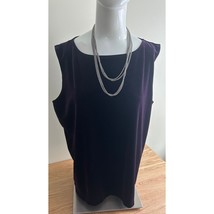 Chicos 3 / XL  XLarge Velvet Velour Sleeveless Stretch Top Dark Plum Vio... - £15.87 GBP