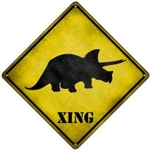 Triceratops Xing Novelty Mini Metal Crossing Sign - £13.30 GBP