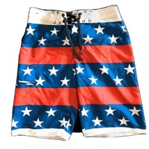 Hang Ten Board Shorts Swimming Trunks USA Flag Stars &amp; Stripes Men&#39;s Sz 28 $45 - £14.09 GBP