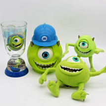 Monsters Inc. Lot Mike Wazowski Lidded Mug Plush Glass &amp; Posable Figure ... - £8.62 GBP