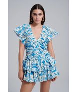 Love The Label Minette Ruffled Mini Dress Floral Flutter Sleeve V Neck, ... - $132.13