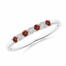 ANGARA Half Eternity Seven Stone Garnet and Diamond Wedding Band in 14K ... - £458.64 GBP