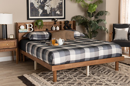 Markell Walnut Brown Full Size Platform Bed w/Charging Station - $8,035.76 MXN