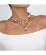 Multicolor Howlite &amp; Pearl 18K Gold-Plated Flower Pendant Necklace Set - £11.84 GBP