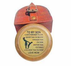 Poem Pocket Compass with to My Son-Love Mom Engraved II (Antique Brown C... - £35.97 GBP