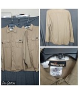 Lot Of 2 Workrite Fr Shirt 42R Men&#39;s Long Sleeve Button Up Work Shirt Fl... - $23.99