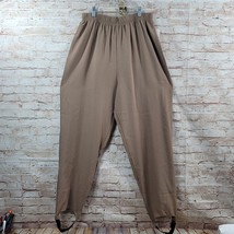 Vintage Monterey Canyon Women&#39;s Stirrup Pants Size 18 Brown Elastic Wais... - $20.56