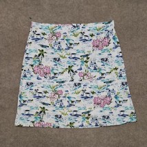 J Jill Hawaiian Skirt Womens M Floral Tropical Stretch Cotton Pockets Soft - $24.62