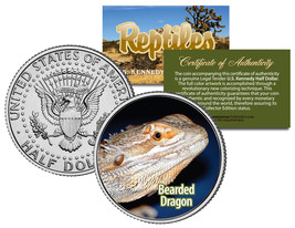 BEARDED DRAGON * Collectible Reptiles * JFK Half Dollar U.S. Coin POGONA... - $8.56