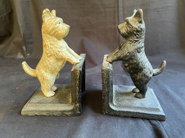 antique / vintage pair of metal ( heavy ) bookends with dogs. - £79.12 GBP