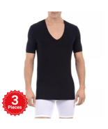 3 Pcs Tommy John Second Skin Deep V-Neck T-Shirt Men Comfortable Undershirt - £30.57 GBP