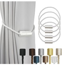 Strong Magnetic Curtain Tiebacks White 4 Pack Decorative Tie Backs Outdo... - £6.91 GBP