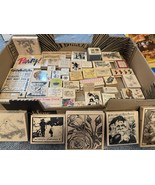 WOODEN BLOCK RUBBER STAMPS SCRAPBOOKING LARGE LOT # 346 - $126.65 CAD