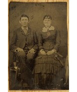 Vintage Family Photo Tintype 1850-1860 Era Young Man with his Mother - £15.57 GBP
