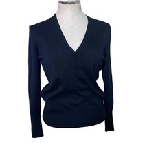 Banana Republic Silk Cotton Cashmere Black V-Neck Pullover Sweater Petite Medium - £30.11 GBP