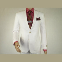Men's Summer Linen Suit Apollo King Half Lined 2 Button Modern Fit SLN8 White image 5
