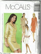 McCalls Sewing Pattern 3164 Lined Jacket Skirt Misses Petite Size 10-14 - $8.06