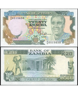 Zambia 20 Kwacha. ND (1990) UNC. Banknote Cat# P.32b - £0.86 GBP