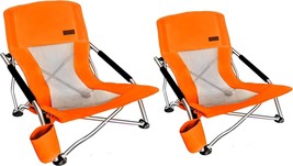 Beautiful C Chair Beach, Beach Chairs For Adults 2 Pack, Low Beach Chair, Sling, - £72.65 GBP