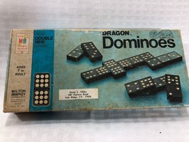 Milton Bradley USA 1970 Dragon Double Nine Dominoes Set Original Box. - $11.57