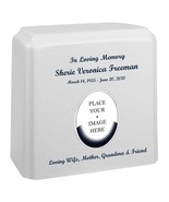 White Granite Photo Adult Urn - $239.95