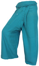 FISA11 turquoise Fisherman Pants Fisher Wrap Thai Yoga pants trousers Sport - £12.70 GBP